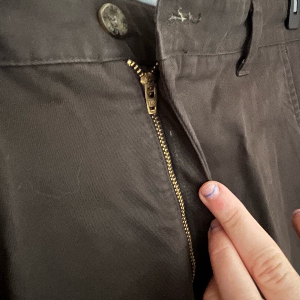 Brown Zippered Pants